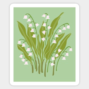 LILY OF THE VALLEY Floral Botanical in Spring Green - UnBlink Studio by Jackie Tahara Sticker
